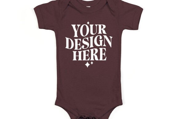 Bella Canvas 100B Mockup: Heather Maroon Graphics