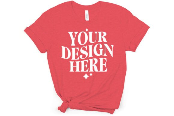 Bella Canvas 3001 Heather Red Mockup: Graphics & Product Mockups