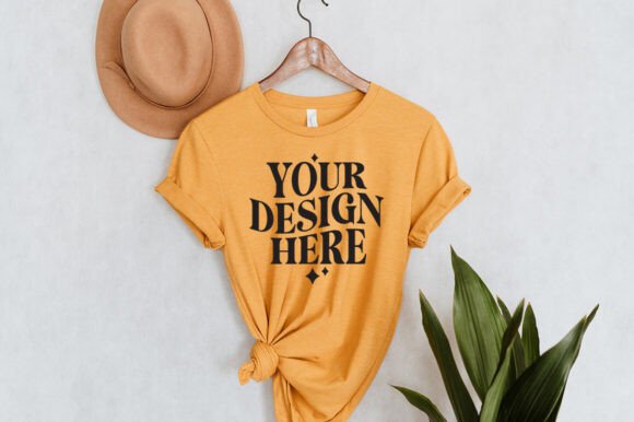 Bella Canvas 3001 Mustard Mockup: Premium Graphics
