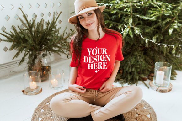 Christmas Bella Canvas 3001 Mockup 25: Graphics & Product Mockups