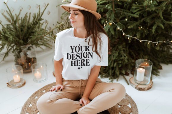 Christmas Bella Canvas 3001 Mockup 5: Graphics for Product Mockups