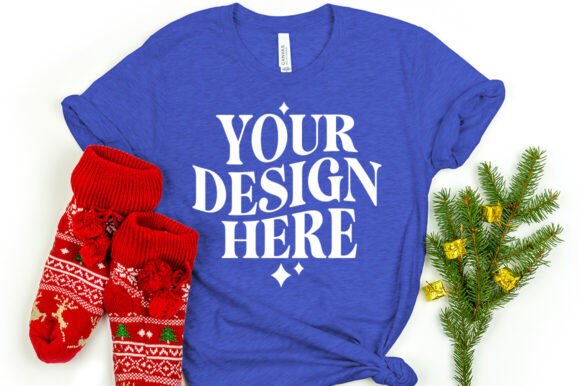 Christmas Bella Canvas 3001 Mockup Royal: Graphics for Product Mockups