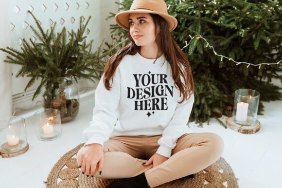 Christmas Gildan 18000 Mockup 21: Graphics & Product Mockups