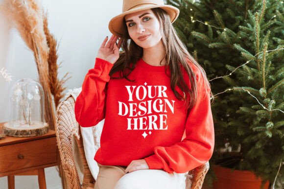 Christmas Gildan 18000 Mockup 26: Graphics & Product Mockups