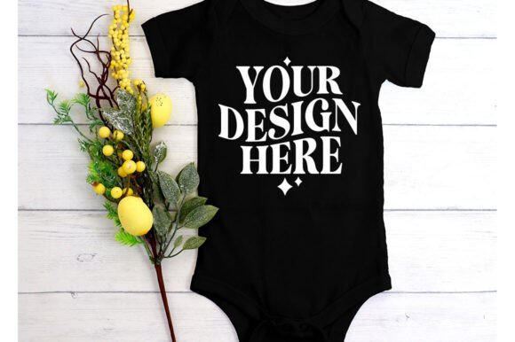 Easter Bella Canvas 100B Mockup Black: Graphics & Product Mockups