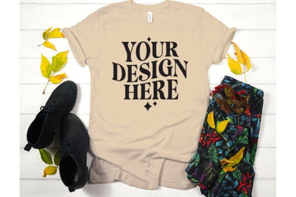 Fall Bella Canvas 3001 Dust Mockup: Graphics for Product Mockups