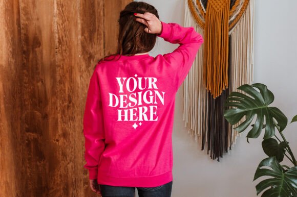 Gildan 18000 Heliconia Mockup: Graphics for Product Mockups