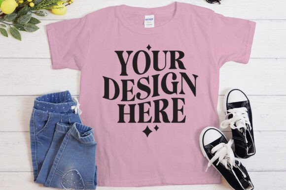 Gildan 5000 Pink Mockup: Graphics for Product Mockups