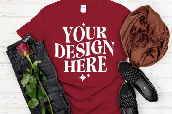 Gildan 64000 Mockup: Bold Graphics for Product Mockups