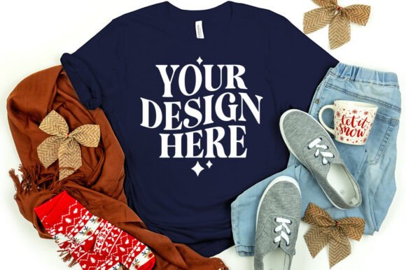 Navy Christmas Mockup: Graphics for Product Mockups