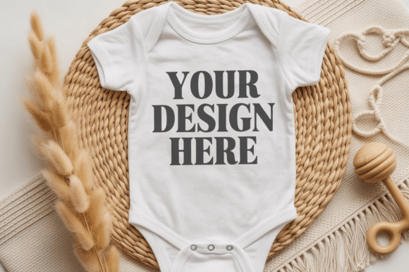 Rabbit Skins 4400 Baby Bodysuit Mockup 7: Premium Graphics & Product Mockups
