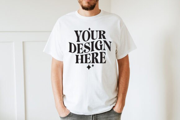Trendy Gildan 5000 White Mockup