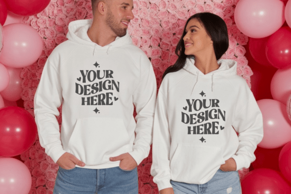 Valentine Couple Shirt Mockup 12: Essential Graphics & Product Mockups
