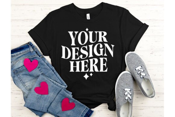 Valentine's BC3001 Black Mockup: Graphics & Product Mockups